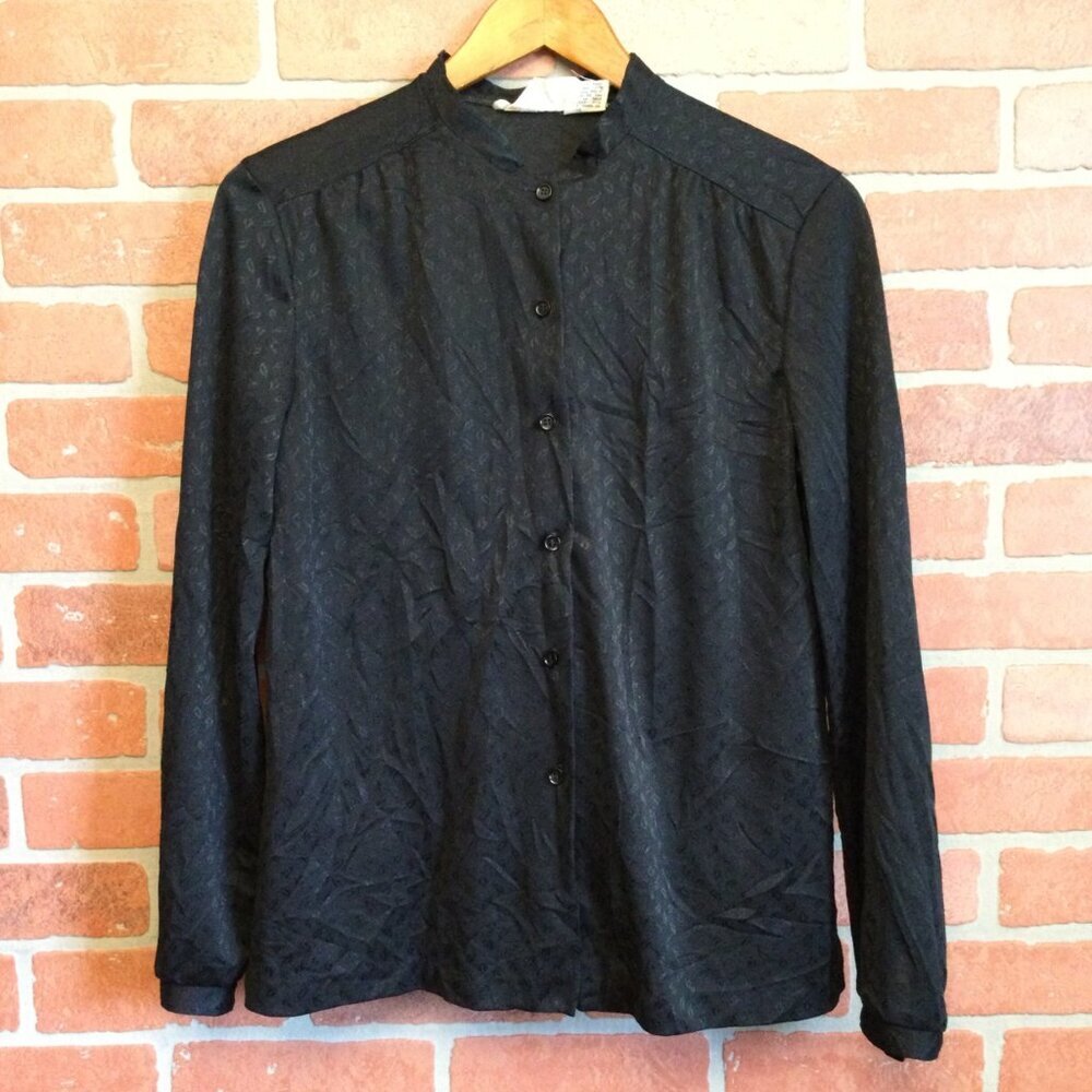 Vintage Devon Women's Button Front Blouse Long Sleeve Career wear office